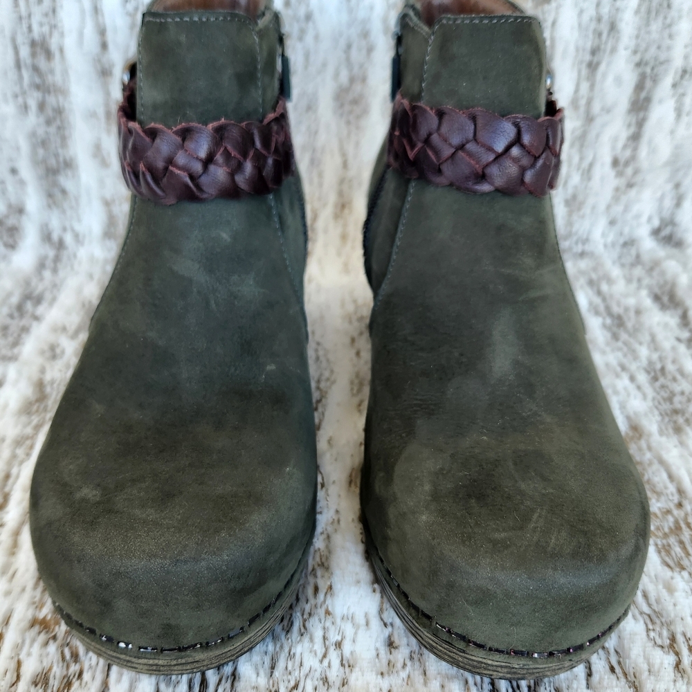Dansko "Michelle" Milled Nubuck Boot Olive Green | Women's Size 39, 8.5 Or 9 - Picture 3 of 14